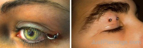 Horizontal And Ring Eyelid Piercing-JP12314