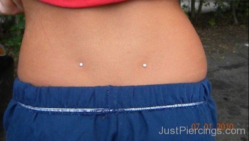 Lowerback Piercing With White Studs-JP12325