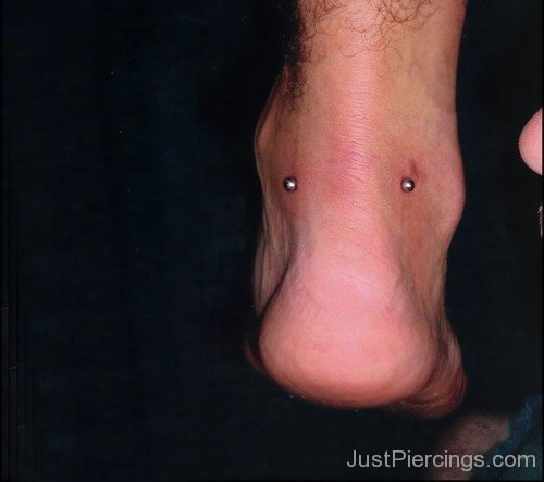 Men Ankle Piercing With Silver Stud-JP12327