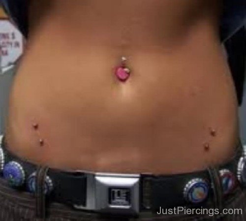Pink Belly Button Hip Piercings-JP12347