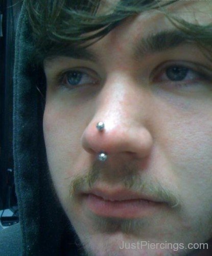 Rhino Piercing With Curved Barbell-JP12321