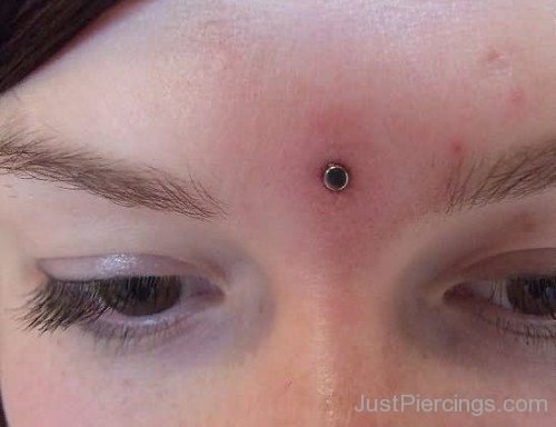 Silver Dermal Third Eye Piercing-JP12342