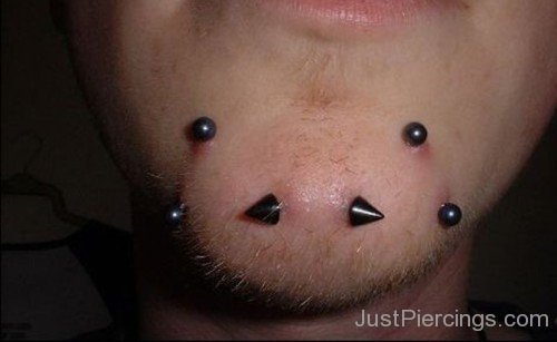 Surface And Spiked Chin Piercing-JP12321