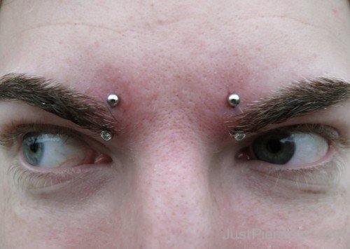 Third Eye P1iercing With Silver Surface Barbell-JP12348