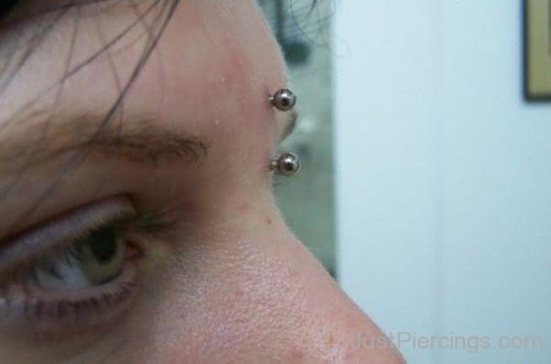 Third Eye Piercing With Silver Barbell-JP12352