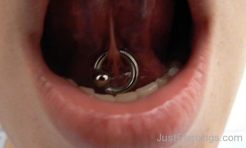 Tongue Frenulum Piercing With Captive Bead Ring-JP12334