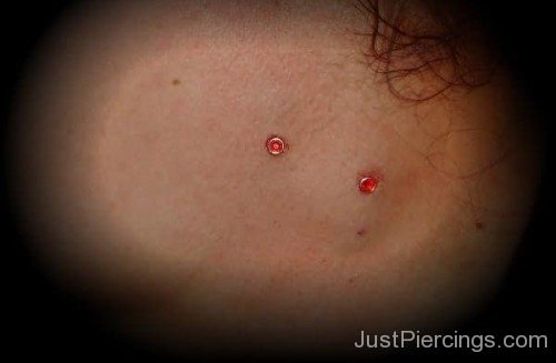 Vampire Bites Piercing With Pink Gems-JP12354