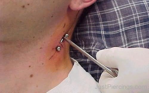 Vampire Bites Piercing With Silver Surface Barbell-JP12360