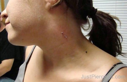 Vertical Vampire Bites Piercing With Silver Barbell-JP12366