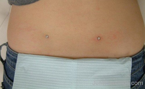 Back Dimple Piercing With Dermals For Girls