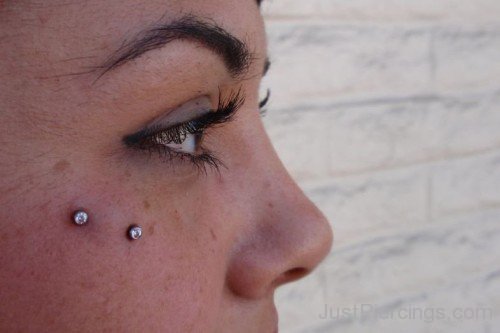 Barbell Butterfly Kiss Piercing On Right Side