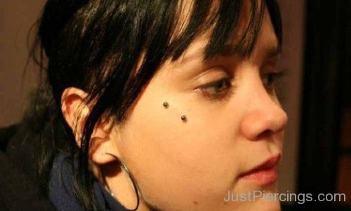 Butterfly Kiss Piercing With Black Barbells For Girls