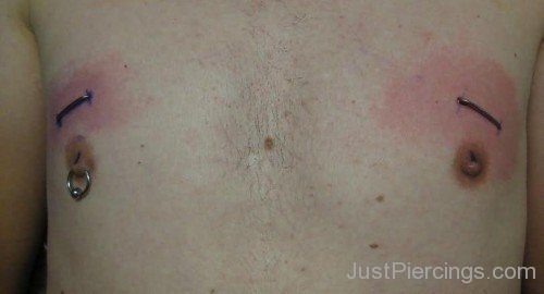 Chest Nipple And Staple Piercing On Chest-JP12304