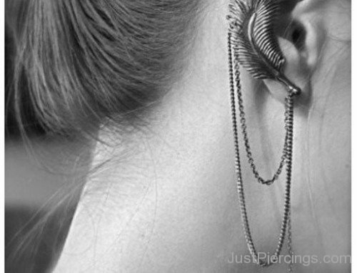 Ear Cuff Feather Piercing-JP12305