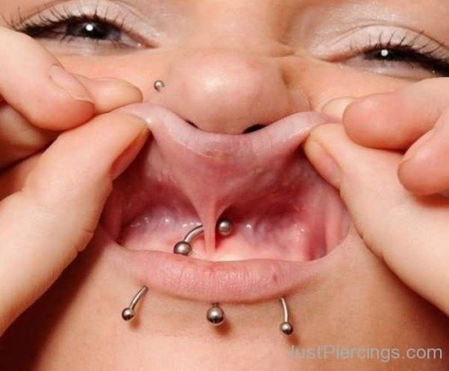 Frowney And Lower Lip Mouth Piercings-JP12310