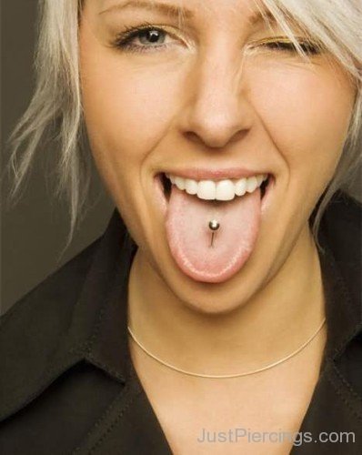 Girl With Tongue Mouth Piercing-JP12312