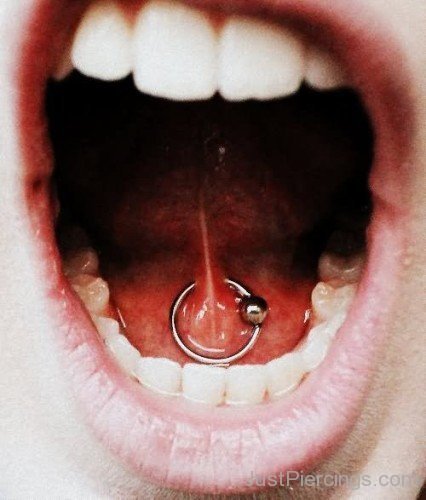 Mouth Piercing With Tongue Web Bead Ring-JP12330
