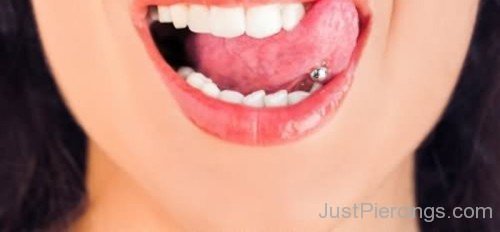 Mouth Tongue Piercing With Slver Stud-JP12335