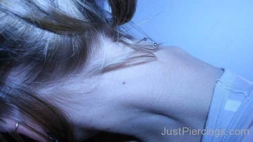 Piercings On Nape With Curved Barbells-JP12309