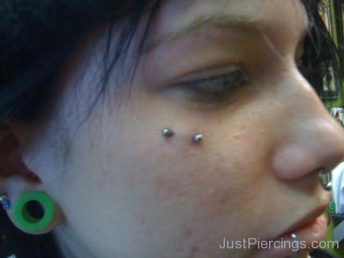 Right Ear Lobe And Butterfly Kiss Piercing For Girls-JP12343