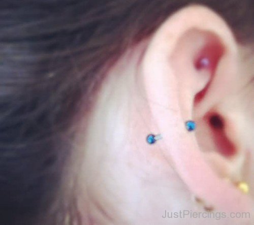 Rim Piercing With Blue Barbell-JP12322
