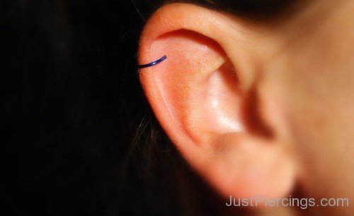 Rim Piercing With Blue Ring-JP12323