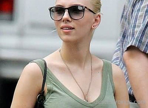 Scarlett Johansson In Black Shades Multiple Piercings-JP12340