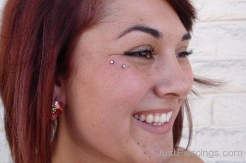 Smiling Girl Have Butterfly Kiss Piercing-JP12352