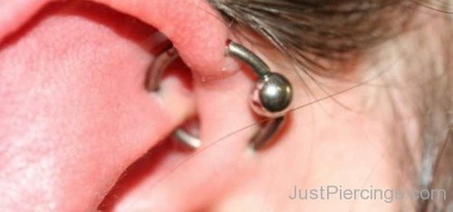 UFO Piercing With Bead Ring For Young Girls-JP12312