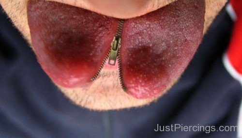 Zipper Lip Piercing For Men-JP1235