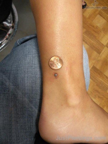 Ankle Piercing With Coin & Stud