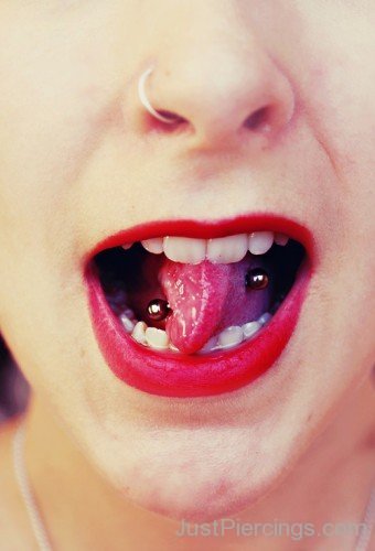 Attractive Tongue Piercing