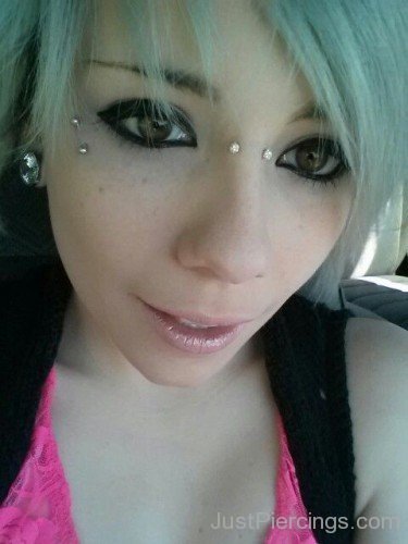 Beautiful Girl With Anti Eyebrow Piercing