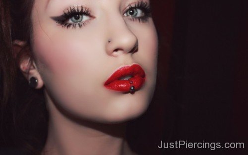 Beautiful Girl With Lip Piercing
