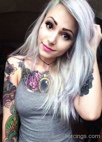 Beautiful Girl With Septum Piercing