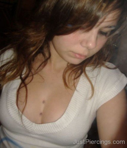 Beautiful Girl With Sternum Piercing