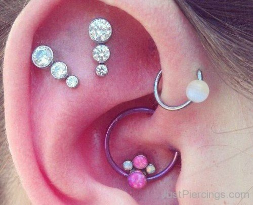 Double Helix And Daith Piercing