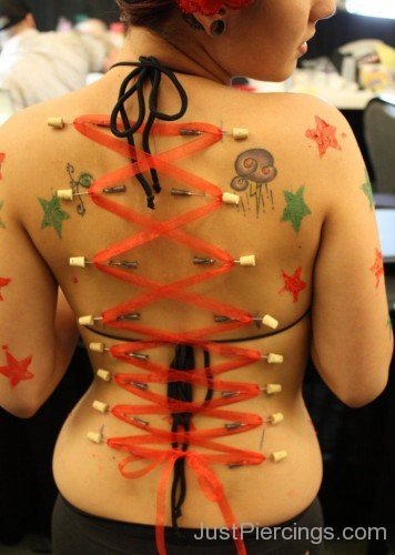 New Red Ribbon Corset Piercing