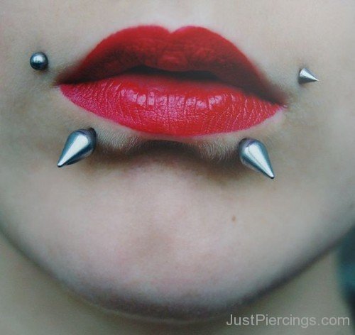 Red Lips Canine Bites Piercing