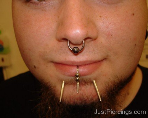 Septum And Chin Piercing