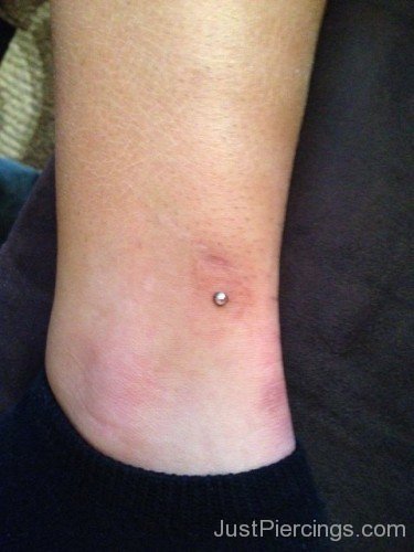 Silver Stud Ankle Piercing For Girls