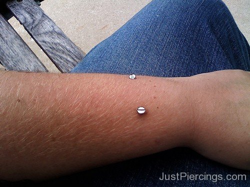 Surface Arm Piercing With Screw Gems