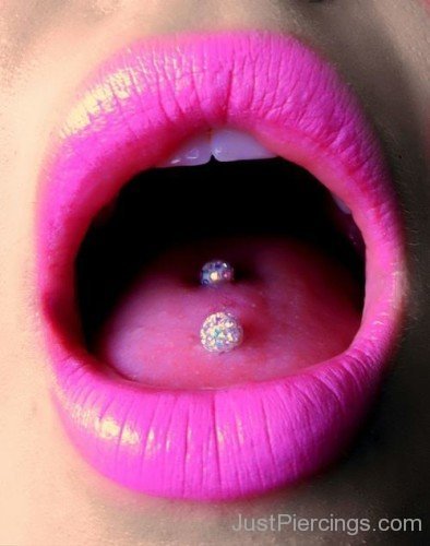 Tongue Piercing For girl with Diamond barbells