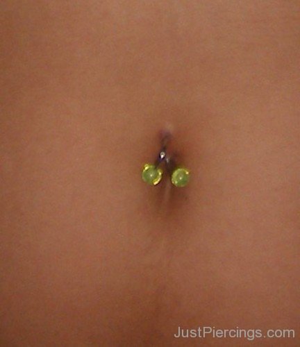 Belly Piercing With Pink Studs-JP1036