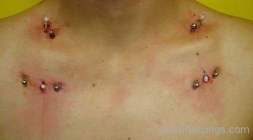 Collarbone Clavicle Piercing With Corved Barbells-JP1038