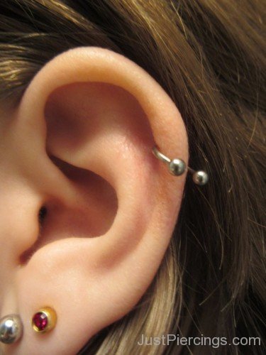 Dual Lobe And Helix Piercing For Girls-JP120