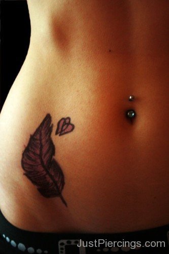 Faeher Tattoo On Belly Piercing-JP129