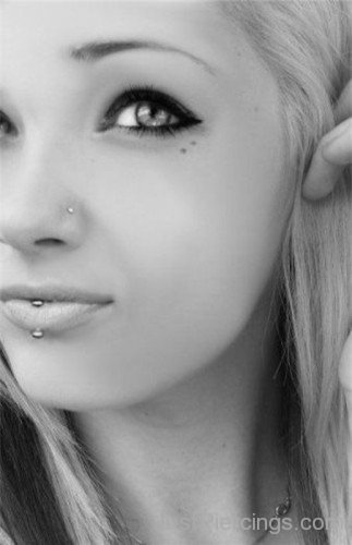 Silver Curved Barbell Lip Piercing-JP152