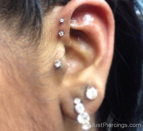 Anti Helix,Tragus and Lobe Piercing Picture-Jp114