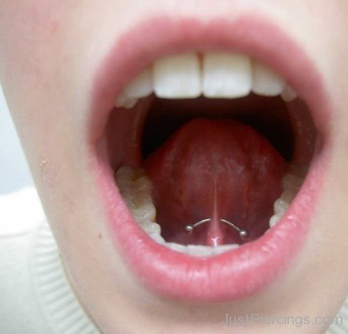 Curved Barbell Tongue Frenulum Piercing-JP115